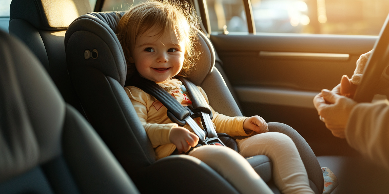 Rear-facing toddler; recline indicator in range; harness properly positioned